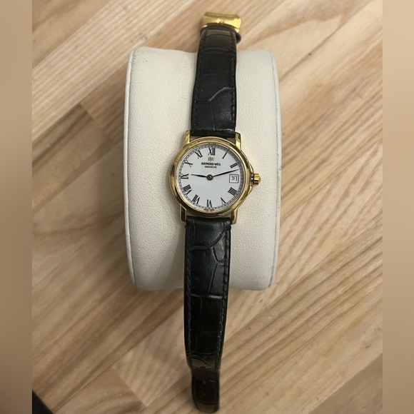 Raymond Weil Geneve Ladies Watch Ultra Rare 18K Gold Plated Case White Dial - Picture 7 of 17